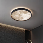 Rund Loftslampe med Måneoverflade-Look og Baglys 3