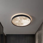 Rund Loftslampe med Måneoverflade-Look og Baglys 4