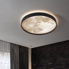 Rund Loftslampe med Måneoverflade-Look og Baglys 5