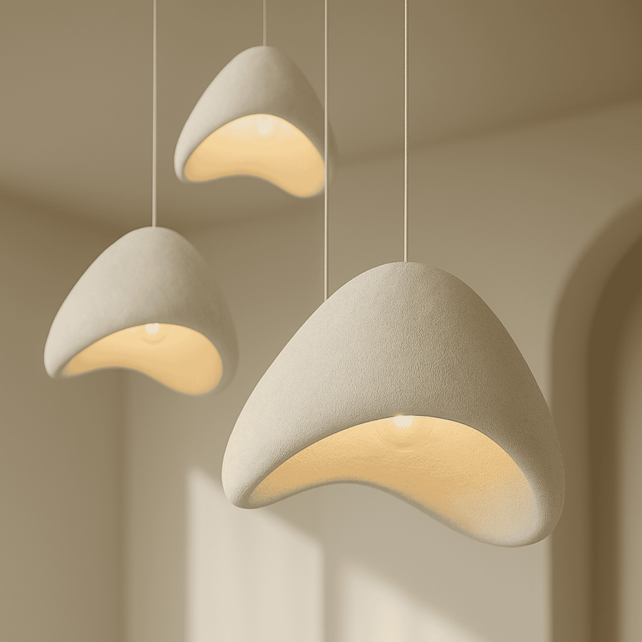 Sculpt Loftlampe - Organisk Pimpstenslook med Justerbar Lys 0
