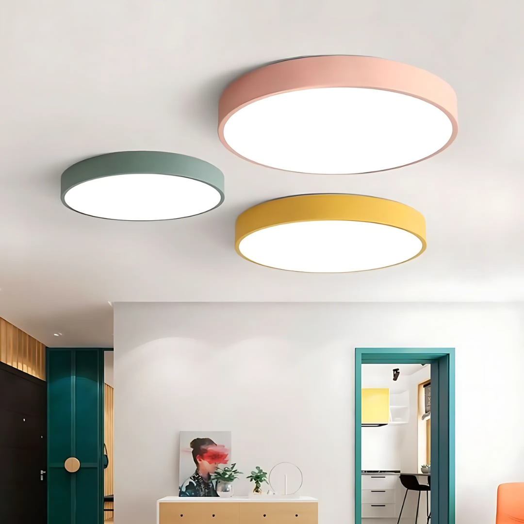 Skandinavisk Loftlampe i Træ - Rundt Design i Flere Farver 2
