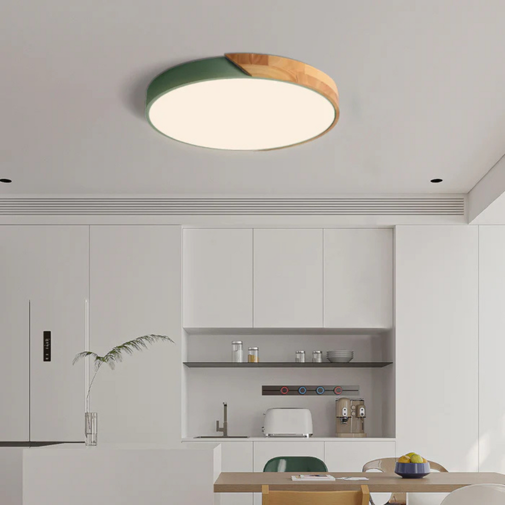 Skandinavisk Loftlampe i Træ - Rundt Design i Flere Farver 4
