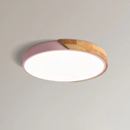 Skandinavisk Loftlampe i Træ - Rundt Design i Flere Farver med Dæmpbar LED 5