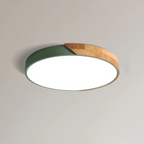Skandinavisk Loftlampe i Træ - Rundt Design i Flere Farver med Dæmpbar LED 7