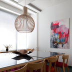 Skandinavisk Pendel Lampe i Træ - Lameldesign til Spisebord 6
