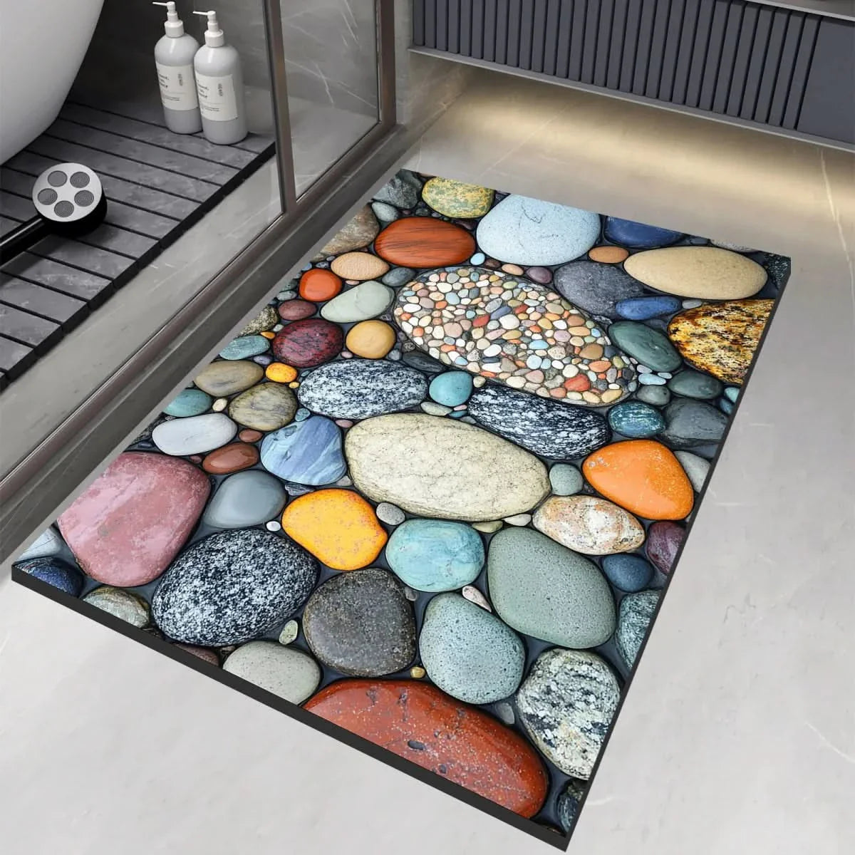 Skridsikker Badematte i Diatomejord med Naturgummi Hurtigtorrende Design 3