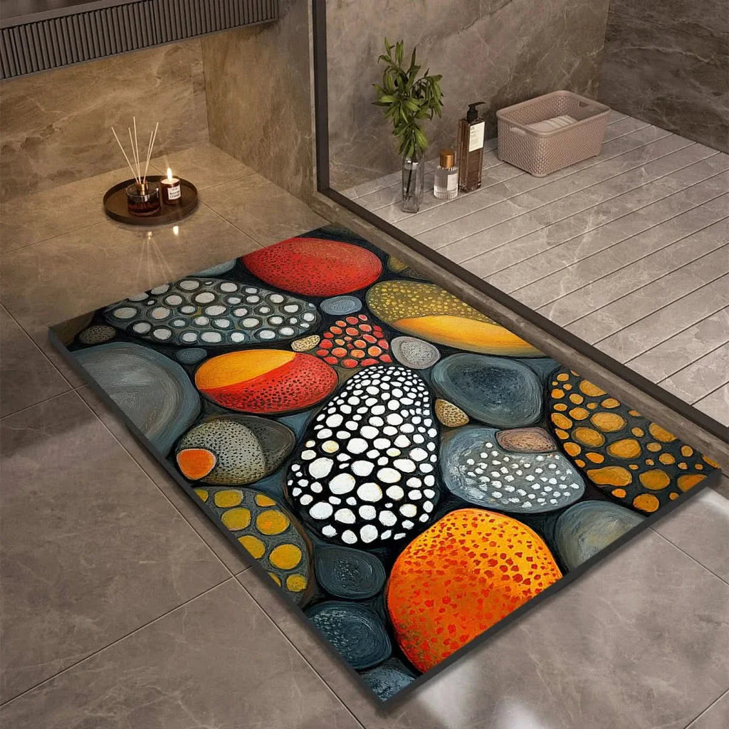 Skridsikker Badematte i Diatomejord med Naturgummi Hurtigtorrende Design 5