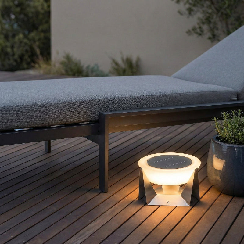 Solcellelampe til Haven - Svævende Skive med Arkitektonisk Design 3
