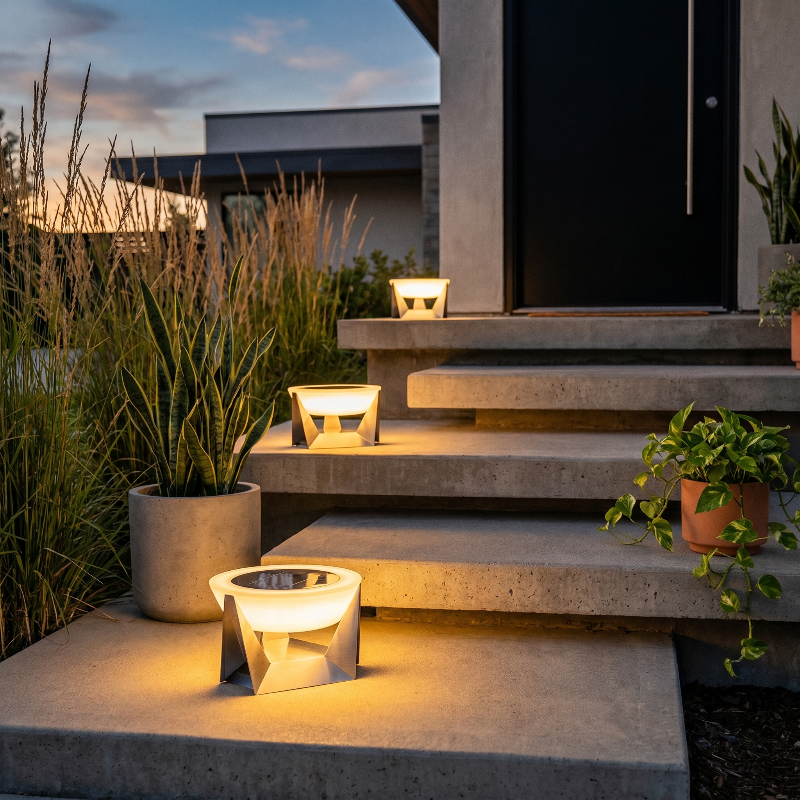 Solcellelampe til Haven - Svævende Skive med Arkitektonisk Design 6

