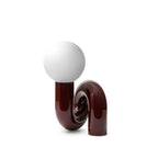 Spiralglasbordlampe med Farvet Glasskærm 0