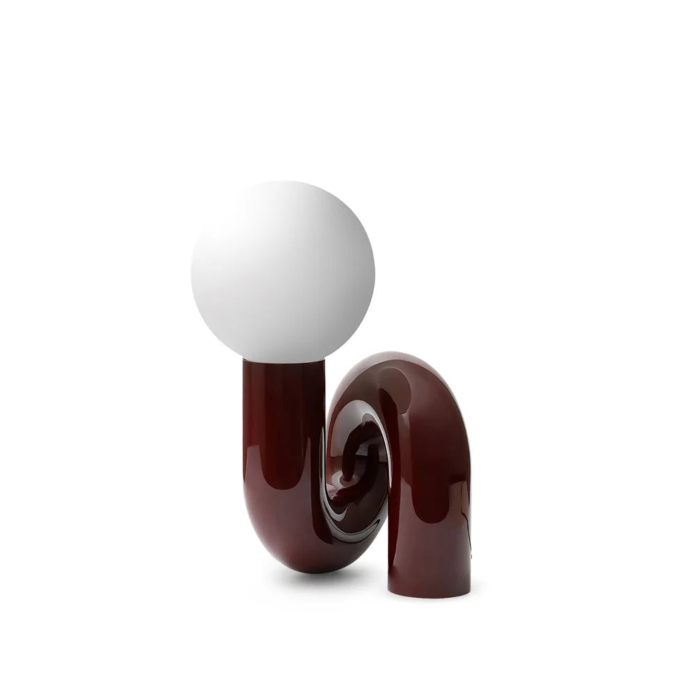 Spiralglasbordlampe med Farvet Glasskærm 0