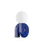 Spiralglasbordlampe med Farvet Glasskærm 10