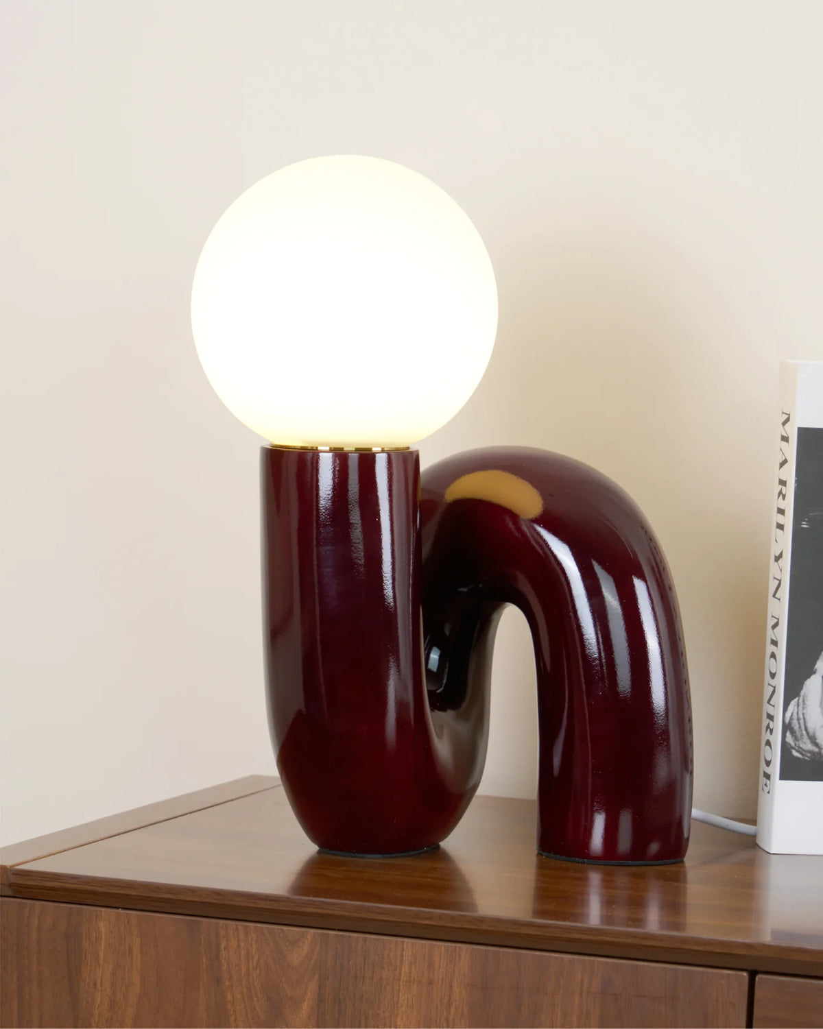 Spiralglasbordlampe med Farvet Glasskærm 5