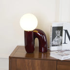 Spiralglasbordlampe med Farvet Glasskærm 6