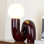 Spiralglasbordlampe med Farvet Glasskærm 8