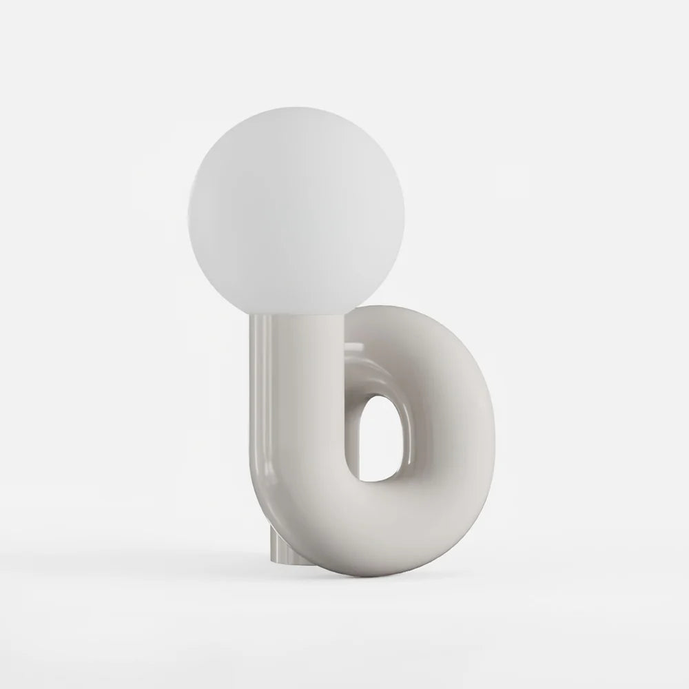 Spiralglasbordlampe med Farvet Glasskærm 9