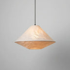 Spisebordslampe i Linnedgrå Stof – Skulpturel Pendel med Diffust Lys 1