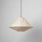 Spisebordslampe i Linnedgrå Stof – Skulpturel Pendel med Diffust Lys 6
