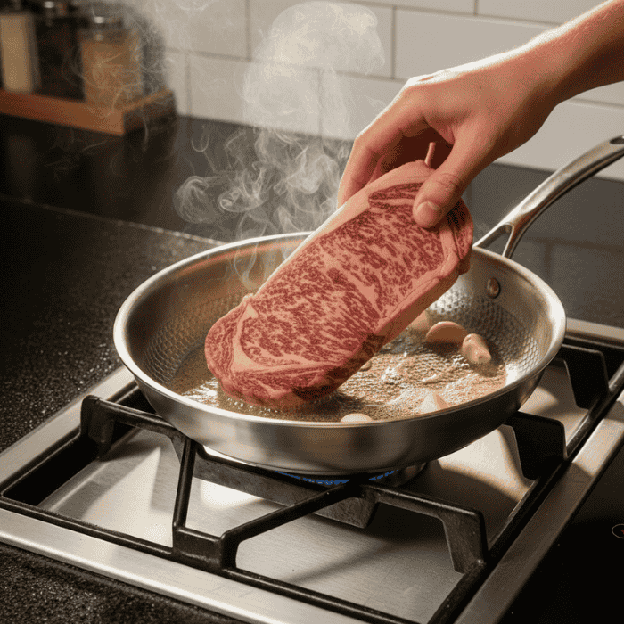 Stegepande Rustfrit Stål – Belægningsfri til Induktion og Gas Kogeplader 4