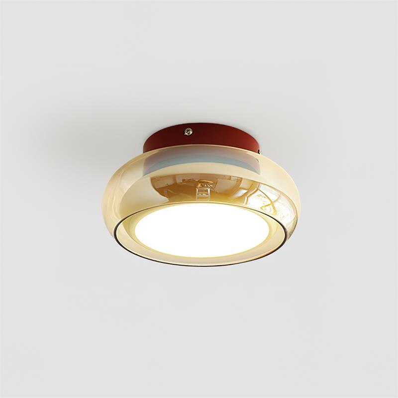 Stilren Glas Loftlampe - Tonet Glas med Varmt Lys 0
