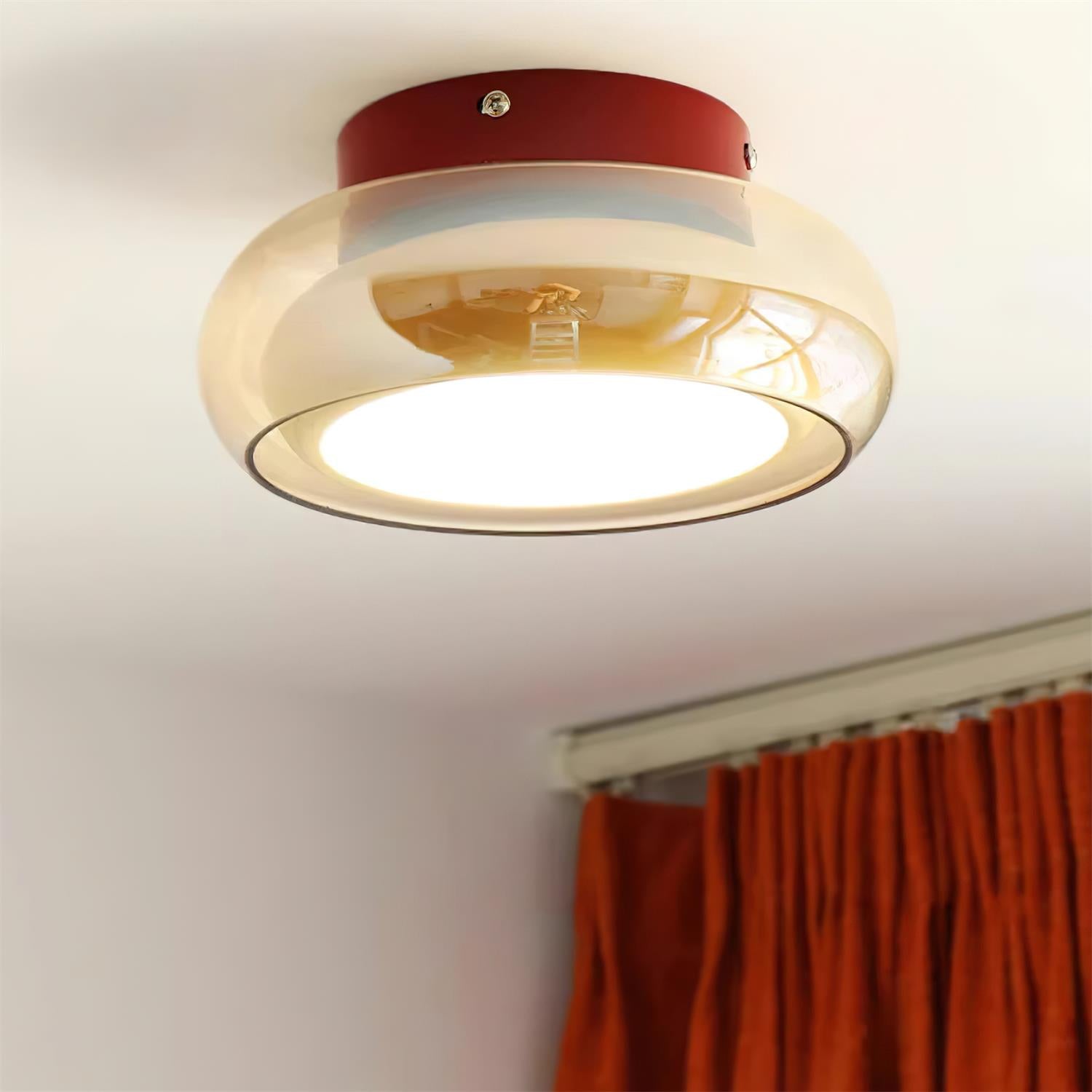 Stilren Glas Loftlampe - Tonet Glas med Varmt Lys 3
