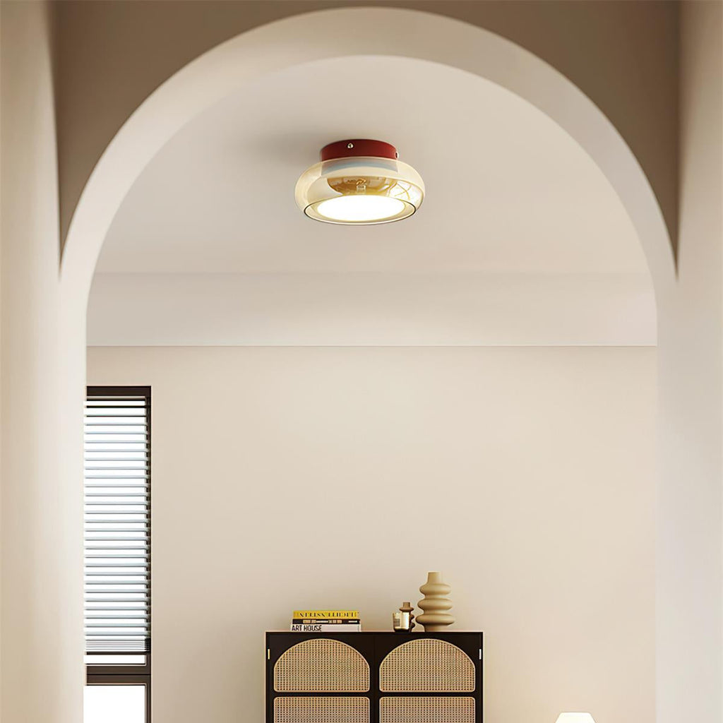 Stilren Glas Loftlampe - Tonet Glas med Varmt Lys 4
