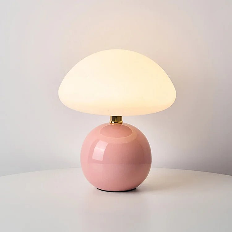 Stilren Mushroom Bordlampe - Keramik med Justerbar Lys i 3 Farver 7
