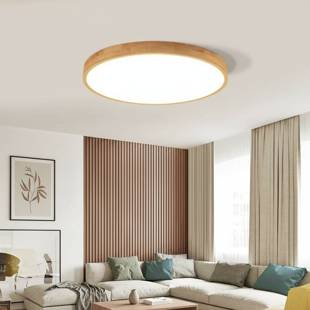 Stilren Træ Loftlampe - Massivt Træ Dæmpbar Justerbar 3
