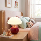 Svampeformet Bordlampe med Keramisk Base og Opalglasskærm 8