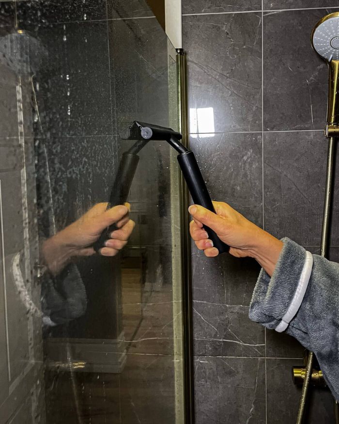 Teleskopisk Vindues- og Bruseskraber i Aluminium og Silikone – Justerbar Op til 120 cm 4