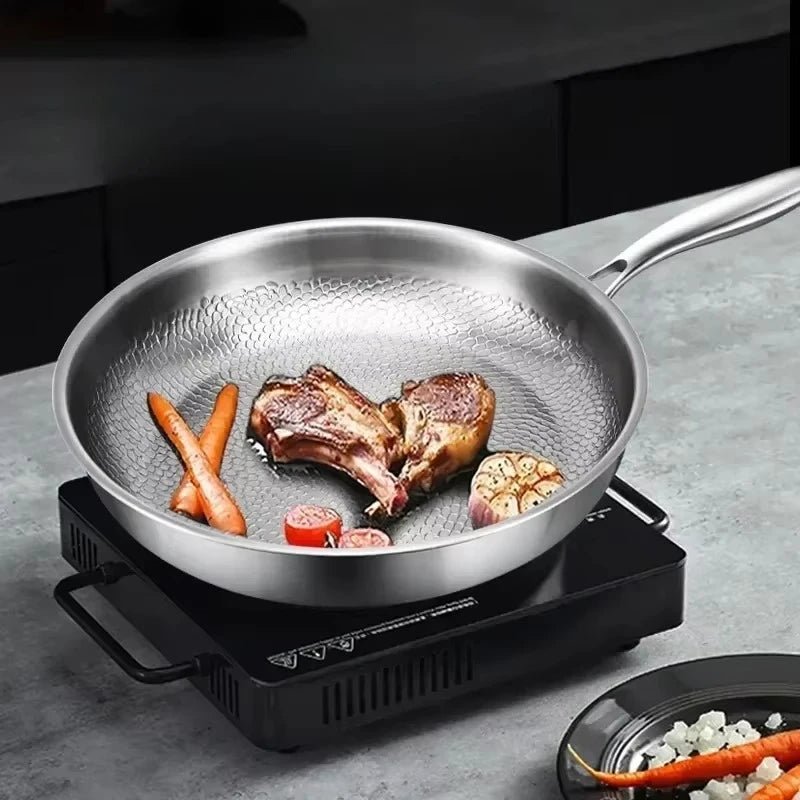 Titanium Stegepande – Hamret Design med Non-stick Overflade til Induktion 1