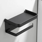Toiletrulleholder i Aluminium med Opbevaringshylde – Moderne og Pladsbesparende Design 1