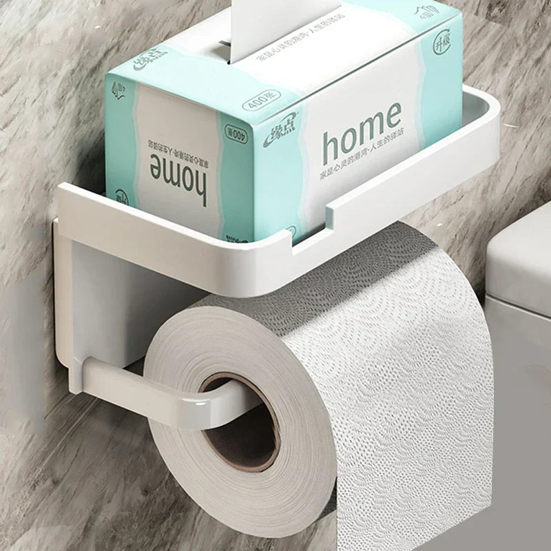 Toiletrulleholder i Aluminium med Opbevaringshylde – Moderne og Pladsbesparende Design 5