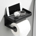 Toiletrulleholder i Aluminium med Opbevaringshylde – Moderne og Pladsbesparende Design 7