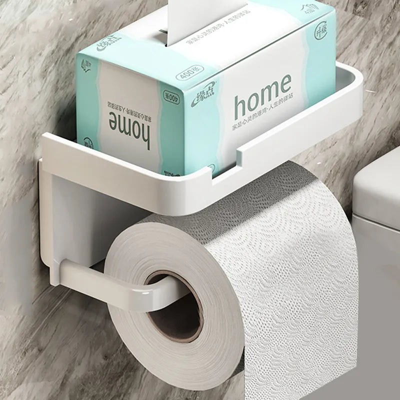 Toiletrulleholder i Aluminium med Opbevaringshylde – Moderne og Pladsbesparende Design 9