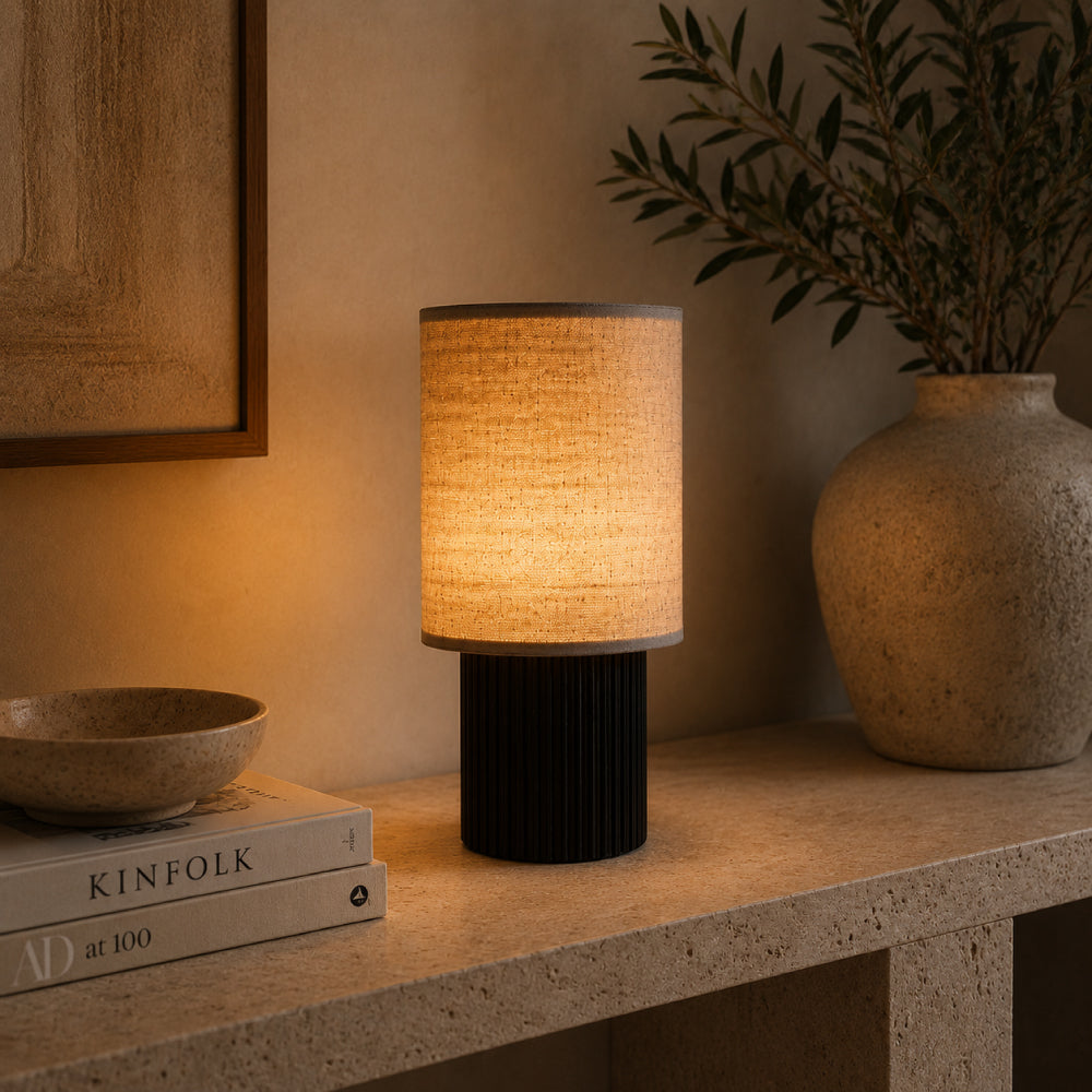 Trådløs Bordlampe i Aluminium - Canvasskærm med Dæmpbar LED 0
