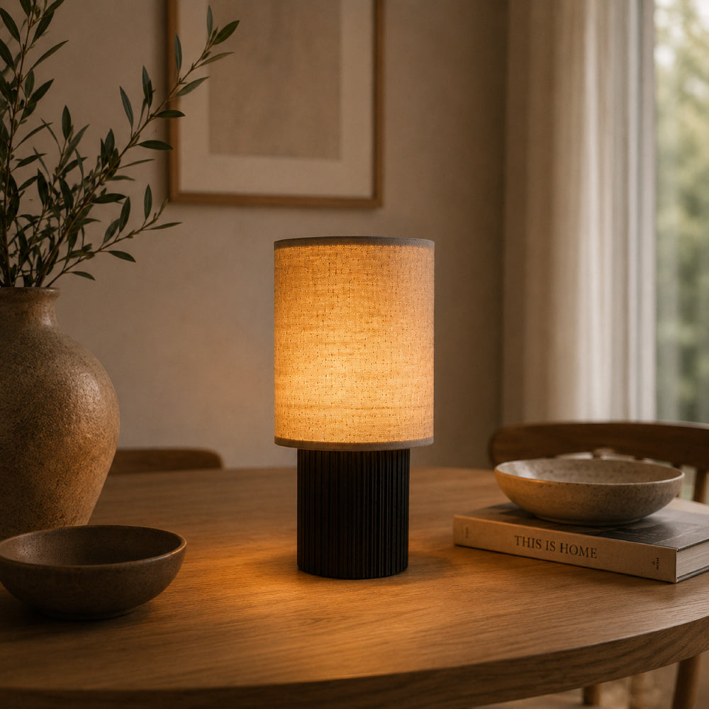 Trådløs Bordlampe i Aluminium - Canvasskærm med Dæmpbar LED 2
