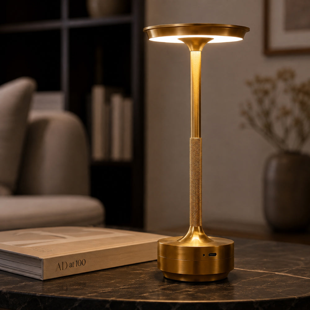 Trådløs Bordlampe i Aluminium – Genopladelig med Touchkontrol 0