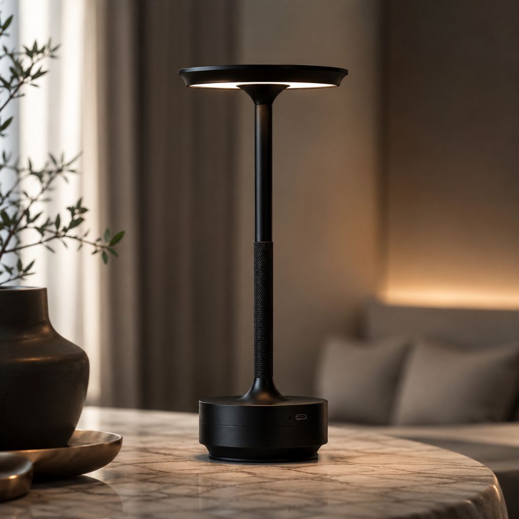 Trådløs Bordlampe i Aluminium – Genopladelig med Touchkontrol 1