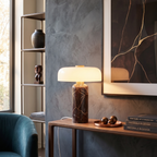 Trådløs bordlampe i marmor med opal skærm og touch kontrol - moderne indendørs belysning 6