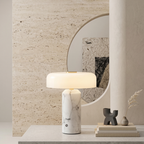 Trådløs bordlampe i marmor med opal skærm og touch kontrol - moderne indendørs belysning 9