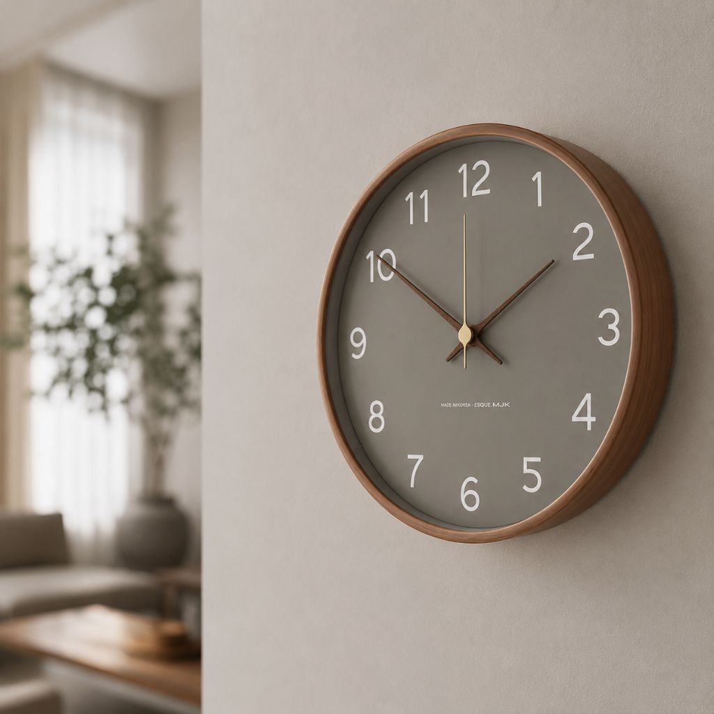 Trævægur med Lydløs Kvartsbevægelse – Minimalistisk Design i Massivt Træ 7