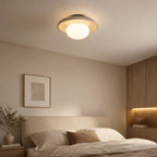 Travertin Loftlampe - Stenring med Kugleformet Lys 10