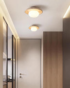 Travertin Loftlampe - Stenring med Kugleformet Lys 3
