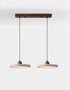 Travertin Pendel Lampe - Rundt Design med Trædetaljer 4
