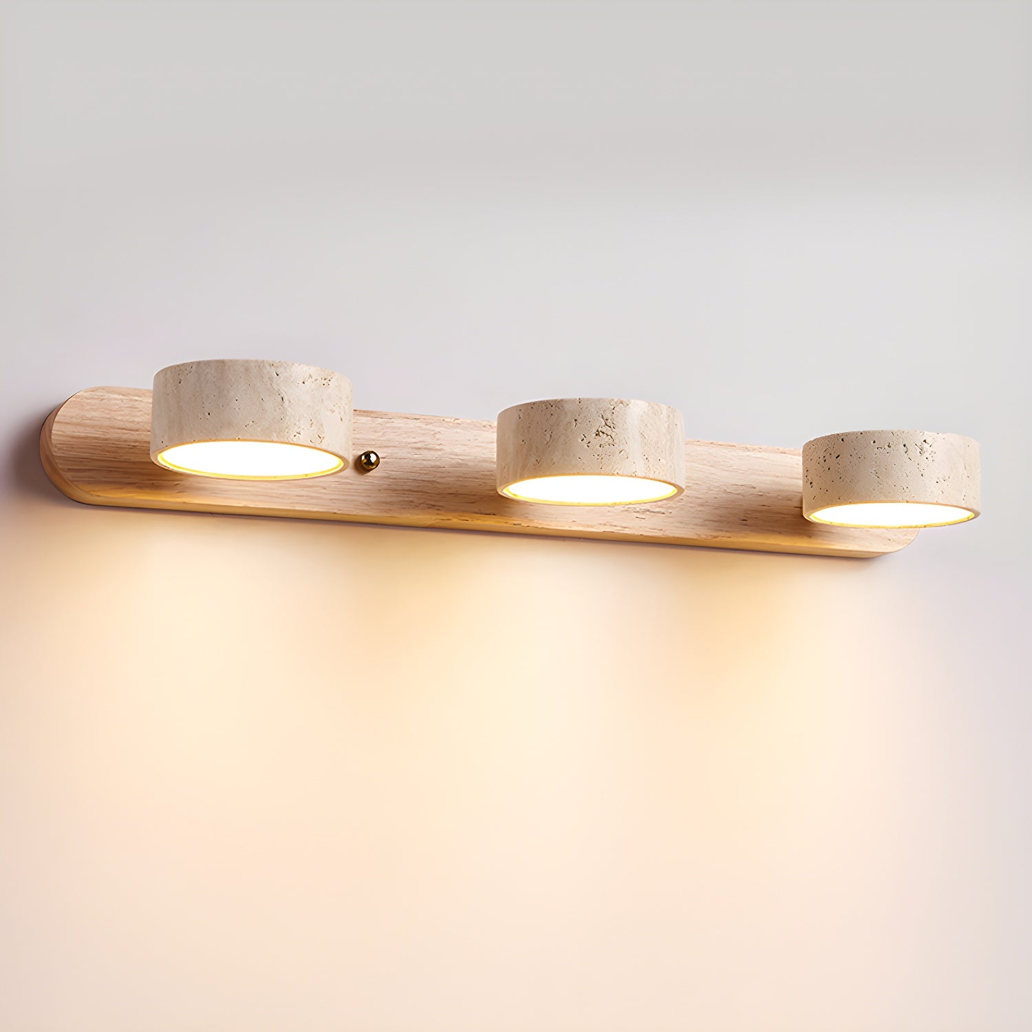 Travertin og Træ Væglampe - Duo LED Design 10