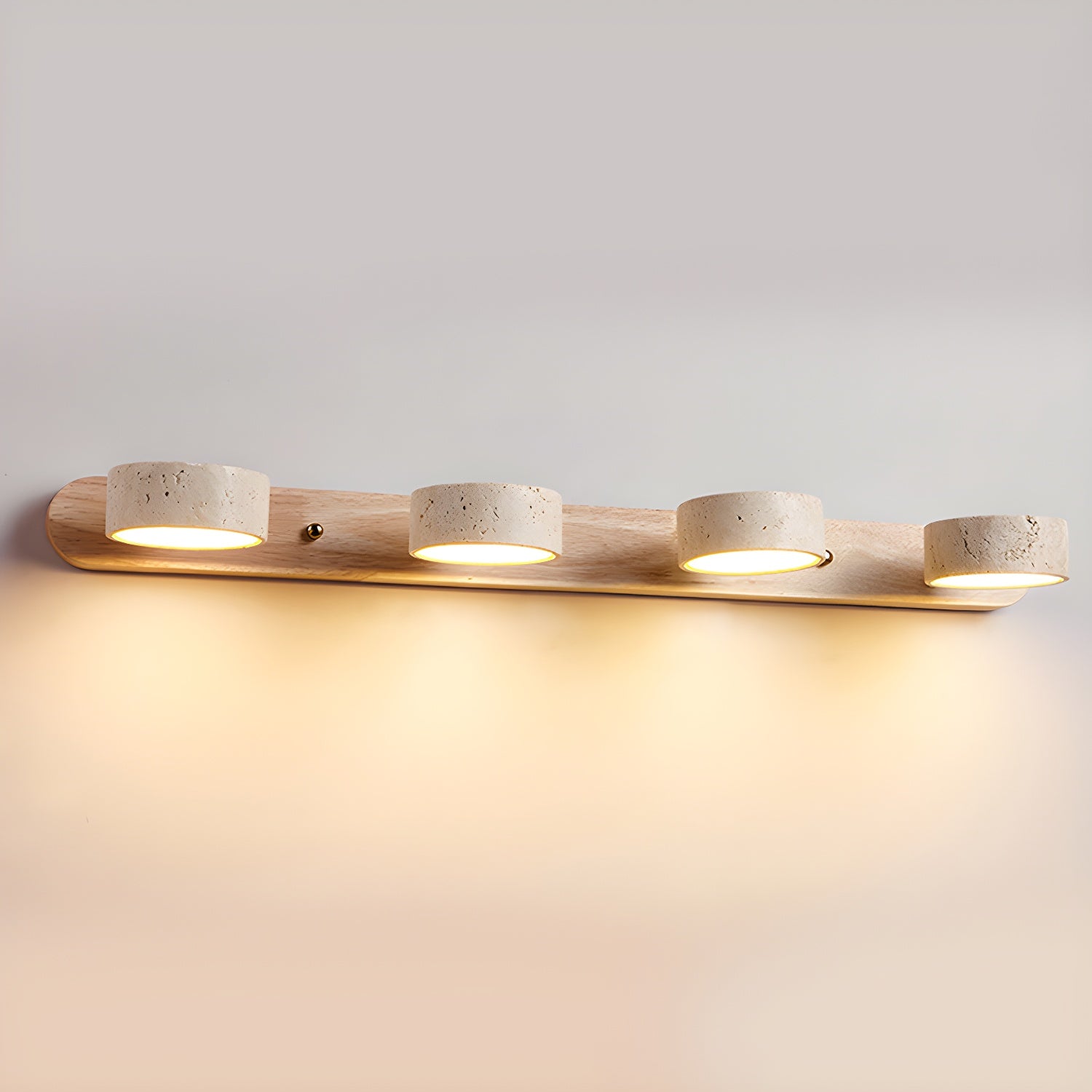 Travertin og Træ Væglampe - Duo LED Design 15