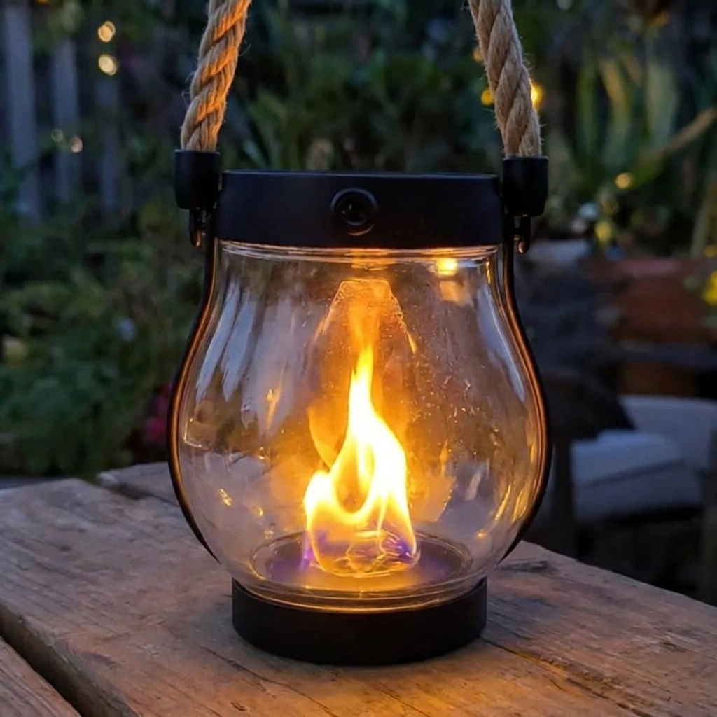 Udendørs Solcellelanterne – LED med Realistisk Flammeeffekt til Haven 0