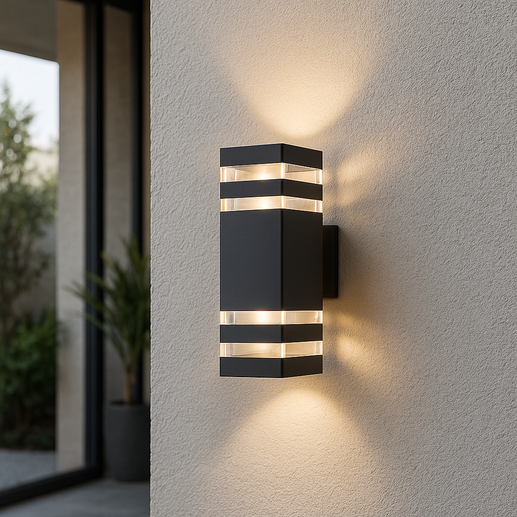 Udendørs Væglampe i Aluminium - To-Vejs Belysning med Moderne Design 0