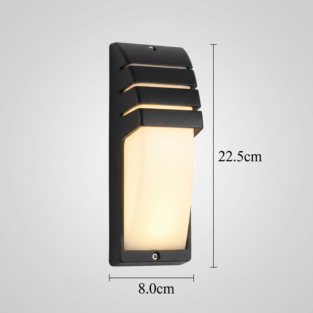 Udendørs Væglampe med Sensor – Vandtæt LED i Minimalistisk Design 8
